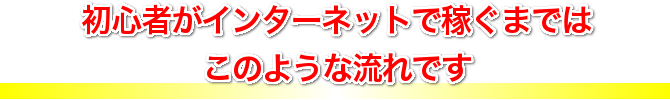 初心者がインターネットで稼ぐまではこのような流れです